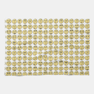 Serviettes de thé de cuisine d'Emoji de bande