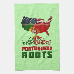 Serviettes de thé racines américaines portugaises