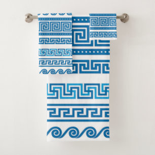 Serviettes d'hôtes Blue Greek Key