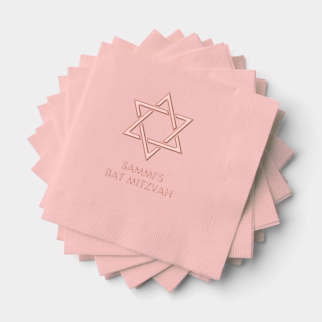 Serviettes empilées Bat mitzvah personnalisées (Insitu (empilé))
