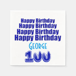 Serviettes En Papier 100e fête d'anniversaire Papier personnalisé servi