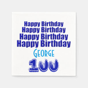 Serviettes En Papier 100e fête d'anniversaire Papier personnalisé servi
