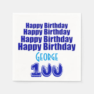 Serviettes En Papier 100e fête d'anniversaire Papier personnalisé servi