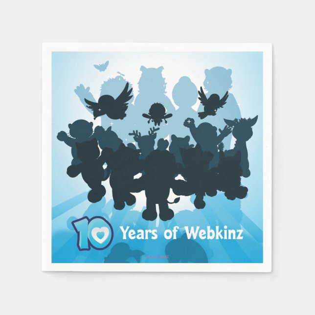 Serviettes En Papier 10 ans de Webkinz Silhouette (Devant)