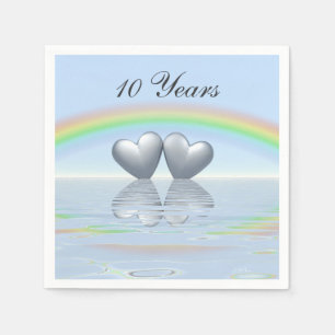 Serviettes En Papier 10e anniversaire Tin Hearts