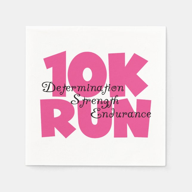 Serviettes En Papier 10K Run Sport Rose (Devant)