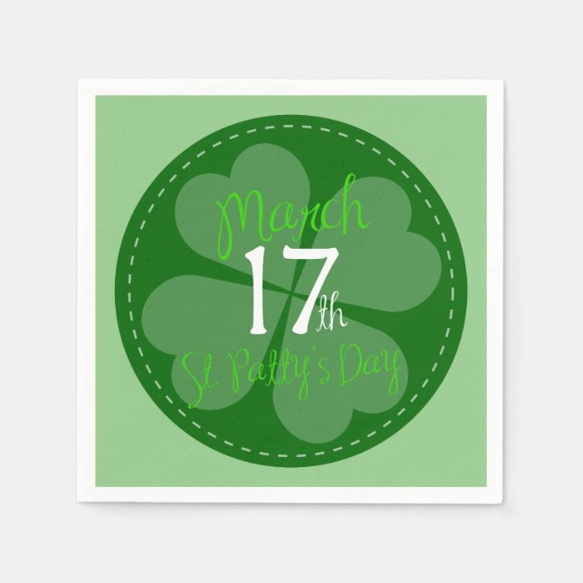 Serviettes En Papier 17 mars Fête de la Saint-Patty (Devant)