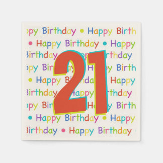 Serviettes En Papier 21e anniversaire de fête âge personnalisable