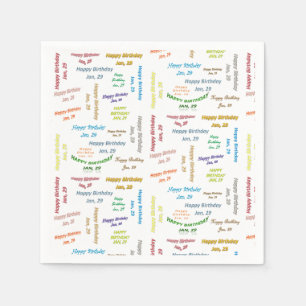 Serviettes en papier 29 janvier Anniversaire