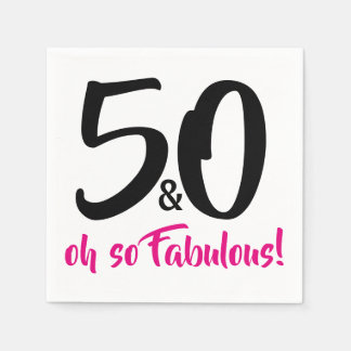 Serviettes En Papier 50 et fabuleux 50e anniversaire papier de fête ser