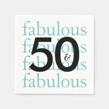 50 et fabuleux Anniversaire Papier de fête serviet