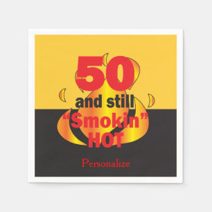 Serviettes En Papier 50 et toujours anniversaire chaud de Smokin