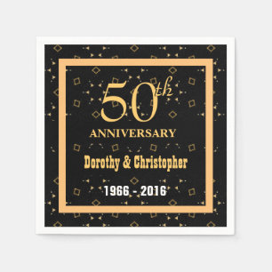 Serviettes En Papier 50e anniversaire de Mariage personnalisable V02