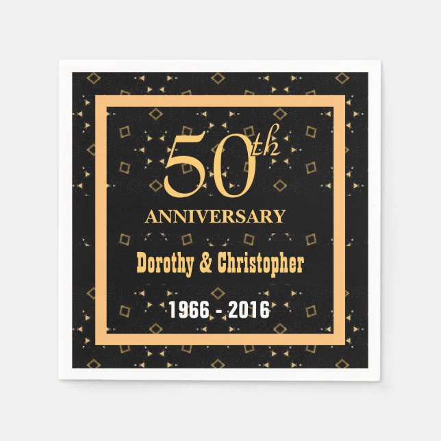 Serviettes En Papier 50e anniversaire de Mariage personnalisable V02 (Devant)