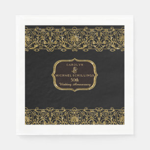 Serviettes En Papier 50e anniversaire Mariage Art déco Nouveau
