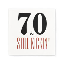 70 et Kickin' Anniversaire de fête Napkin