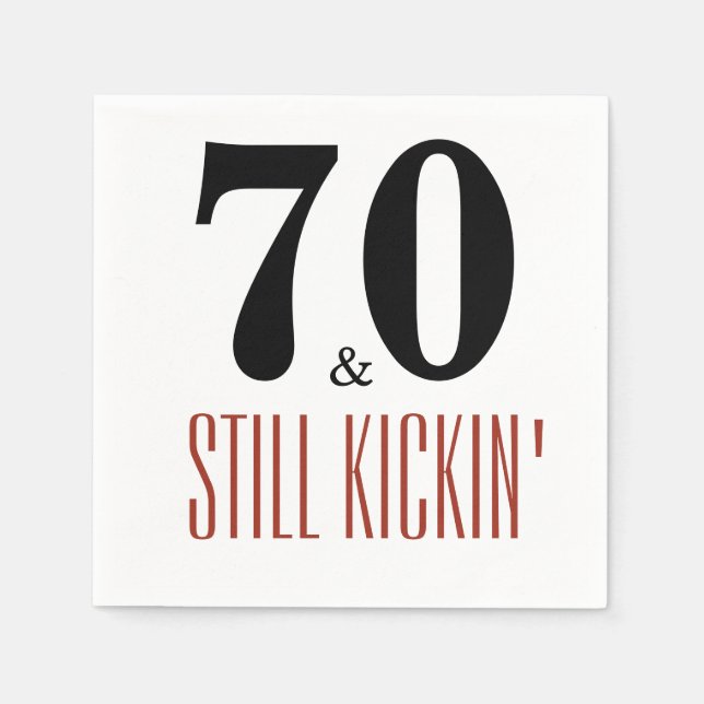 Serviettes En Papier 70 et Kickin' Anniversaire de fête Napkin (Devant)