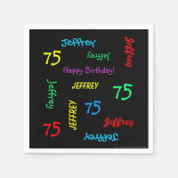 75e fête d'anniversaire - Noms répétitifs Papier n