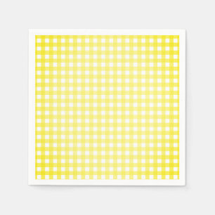 Serviettes en papier à carreaux jaunes Faye