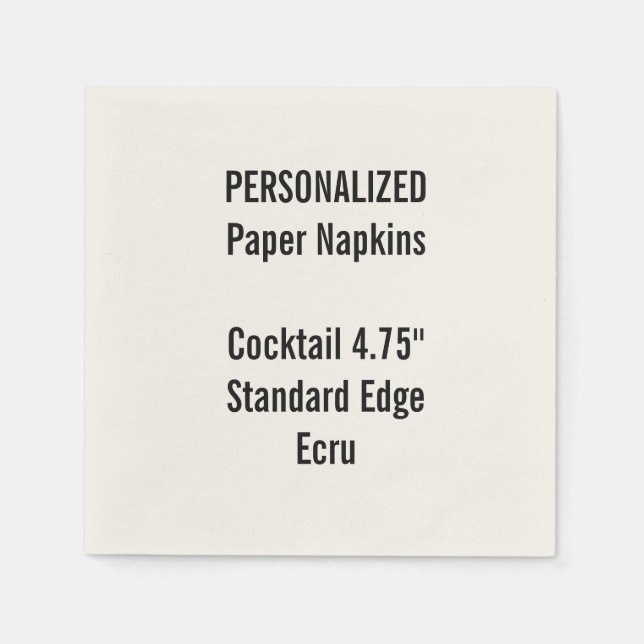 Serviettes en papier à cocktail petit ECRU personn (Devant)