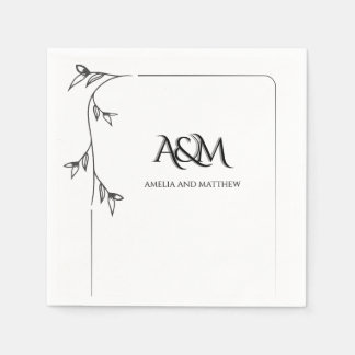 Serviettes en papier à monogramme de mariage