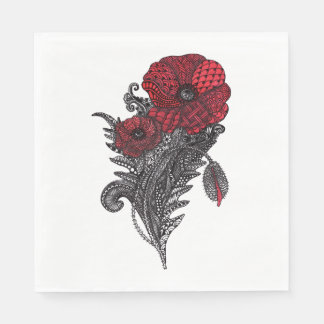 Serviettes en papier à motif botanique de fleur de