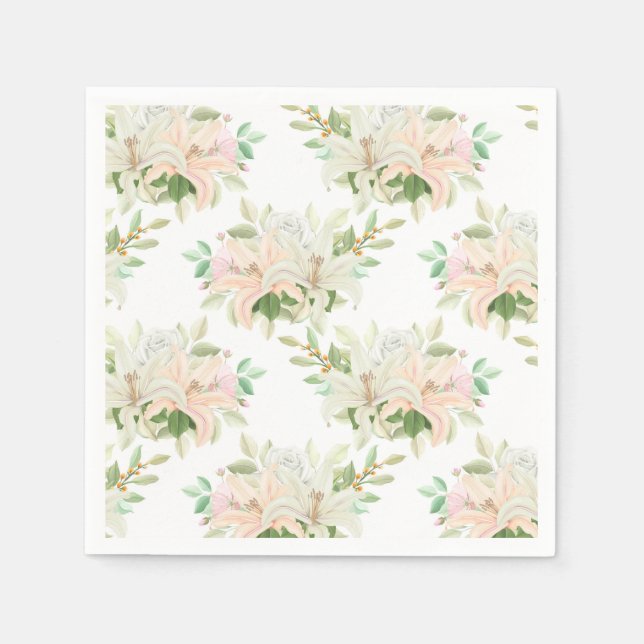 Serviettes en papier à motif floral (Devant)