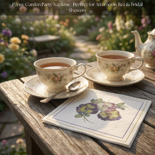 Serviettes en papier à motif floral de pensée Él