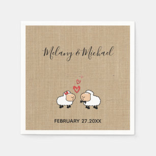 Serviettes En Papier Adorable mignon et amusant mouton de dessin animé 