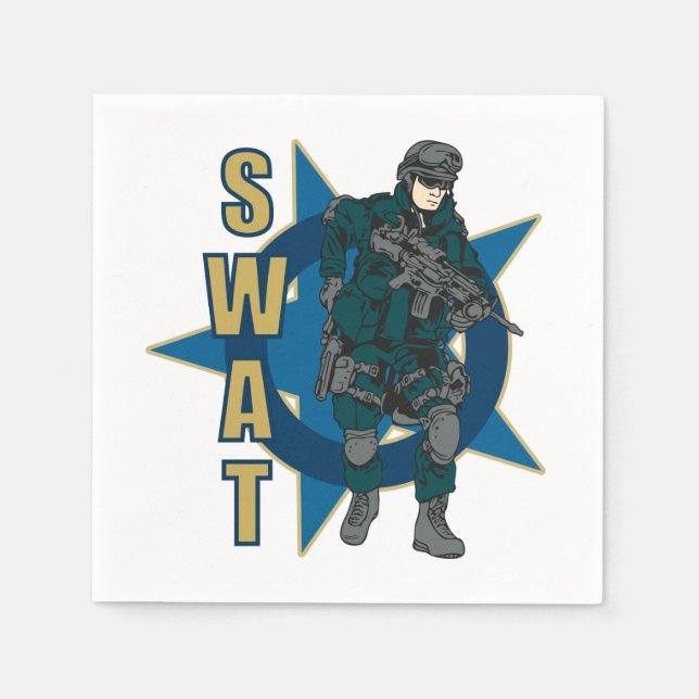 Serviettes En Papier Agent de police SWAT (Devant)