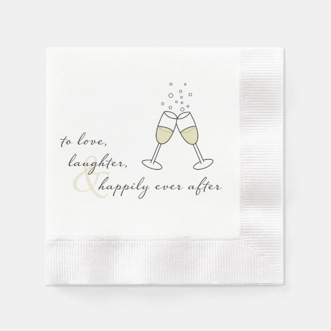 Serviettes En Papier Aimer, Rire Et Heureusement Après Napkin (Devant)