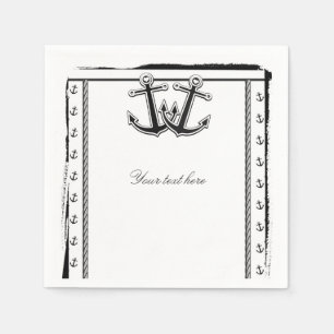 Serviettes En Papier Amour Nautique Ancres Mariage de Plage Enterrement