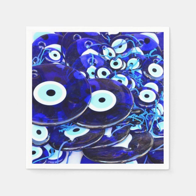 Serviettes En Papier Amulettes d'yeux bleues (Devant)