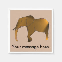 Amusant Moderne Votre message Eléphant Napkins