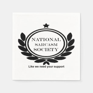 Serviettes En Papier Amusement sarcastique de sarcasme de société de