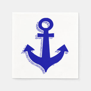 Serviettes En Papier Ancre marine Marine Blue & White Beach