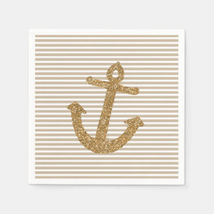 Serviettes En Papier Ancre Parties scintillant or