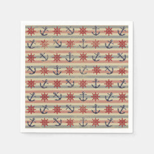Serviettes En Papier Ancres et volants nautiques frais de bateau