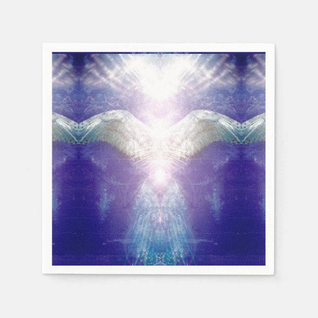 Serviettes En Papier ange violet argenté (Devant)