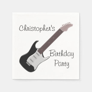 Serviettes En Papier Anniversaire de la guitare électrique