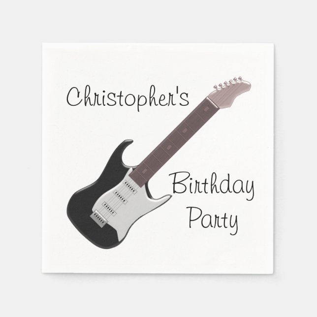 Serviettes En Papier Anniversaire de la guitare électrique (Devant)