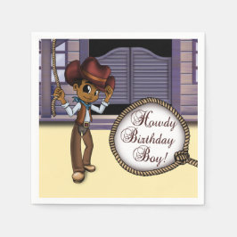 Serviettes En Papier Anniversaire des Cowboys afro-américains