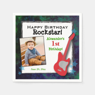 Serviettes En Papier Anniversaire des Rockstar Guitar Boys