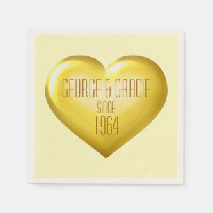 Serviettes En Papier Anniversaire d'or