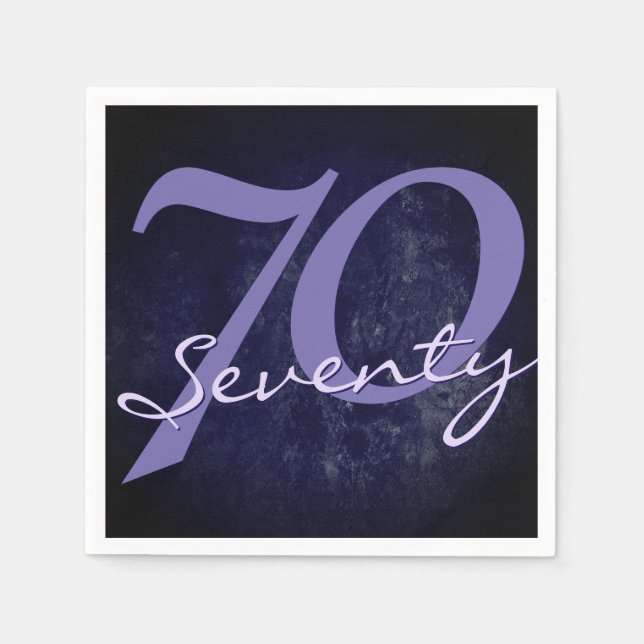 Serviettes En Papier Anniversaire | Purple Grunge EDITABLE (Devant)