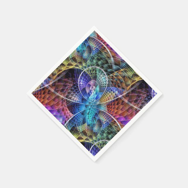 Serviettes En Papier Apophyse Abstraite Fractale X (Coin)