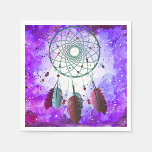 Serviettes En Papier Aquarelle tendance Bohemian Dream Catcher & Nebula