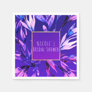 Serviettes En Papier Aquarelle violet clair Glam botanique Élégant
