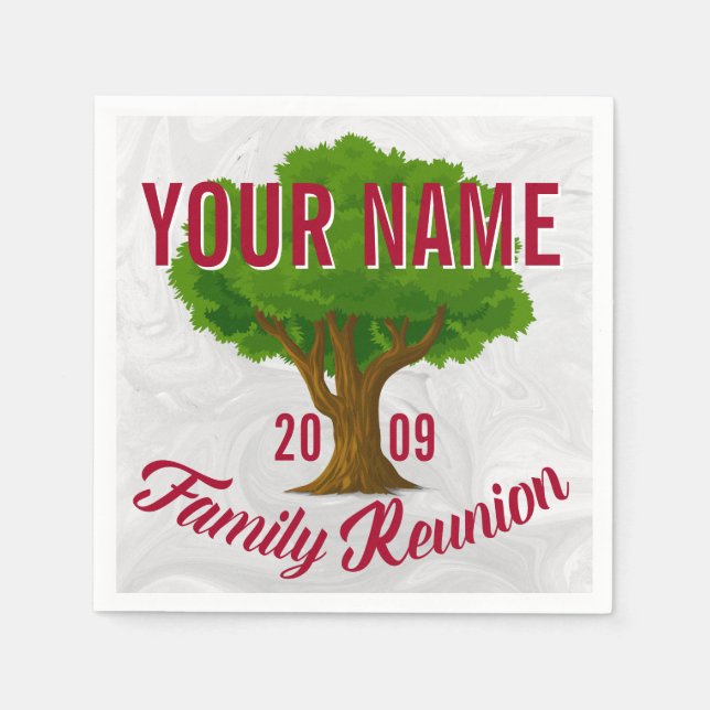 Serviettes En Papier Arbre vivant Réunion familiale personnalisée (Devant)