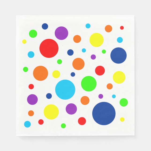 Serviettes en papier Arc-en-ciel blanc (Devant)